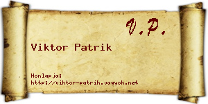 Viktor Patrik névjegykártya